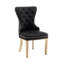 Chaise de salle à manger en velours avec pieds en bois d'hévéa Gislene-1006113031-941282243