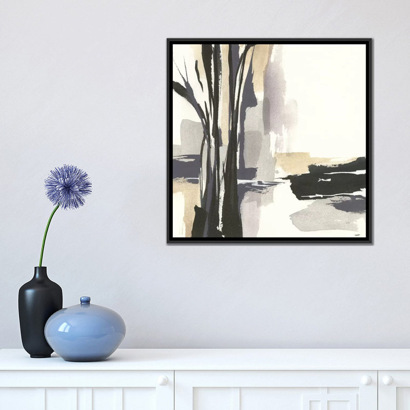 « placid i », impression sur toile, H 18 po x l 18 po x P 1,5 po, Toile avec cadre noir, Pas de tapis