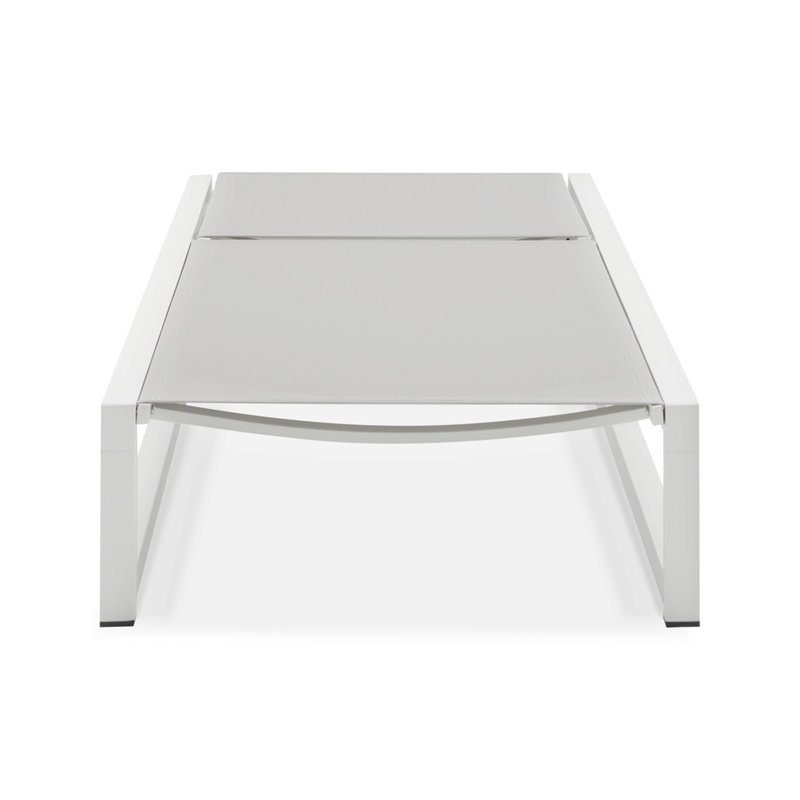 5-Level Adjustable Outdoor Chaise Lounge, 1, White