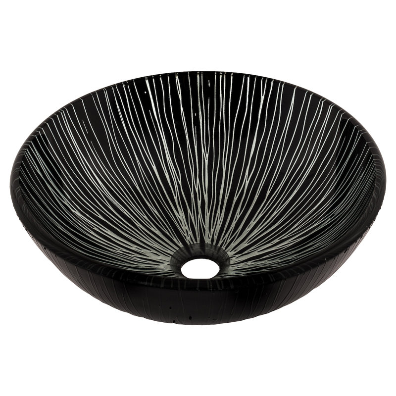 Godere Black Painted Glass Vessel Bath Sink