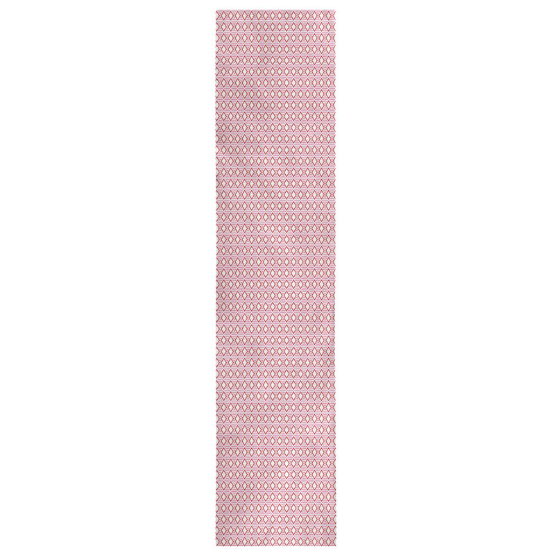 Chemin de table à carreaux fêtes hol, L 90 po x l 16 po, Rose / Rouge, Polyester