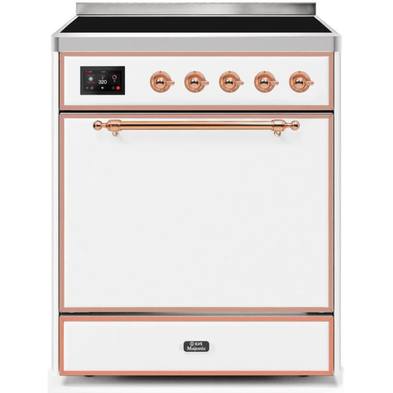 ILVE Majestic II 30 in Induction Range, White/Copper