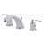 Kingston Brass Serena Two-Handle 3-Hole Deck Mount Widespread Bathroom Faucet with Retail Pop-Up Drain-60503607