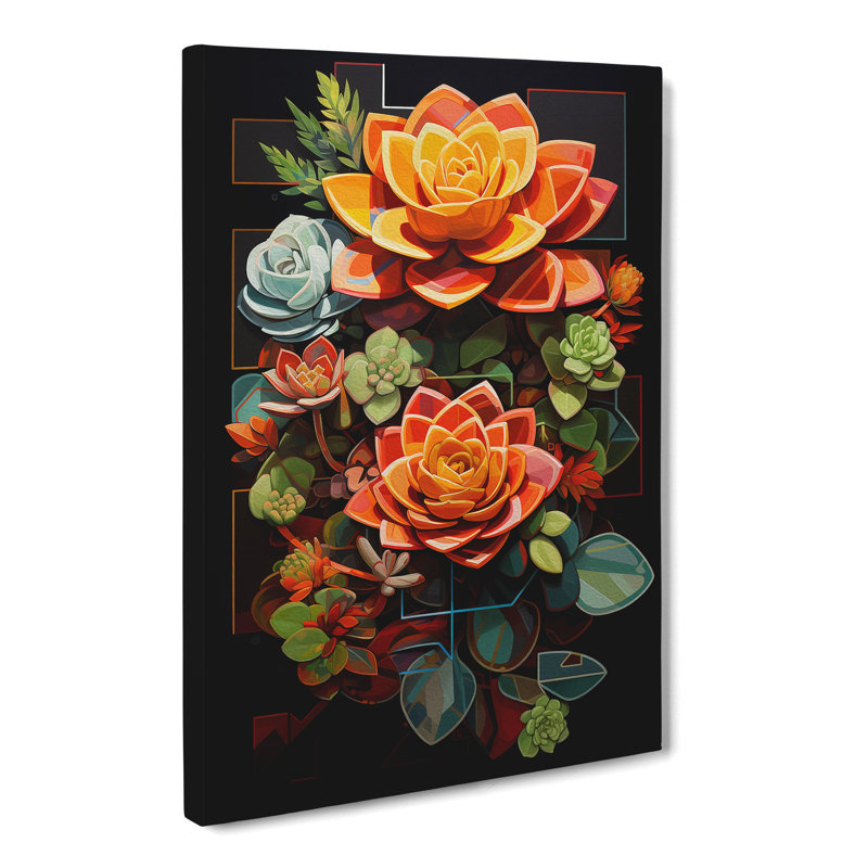 Succulent Constructivism No.2 - No Frame Print, 76cm H x 50cm W x 3cm D