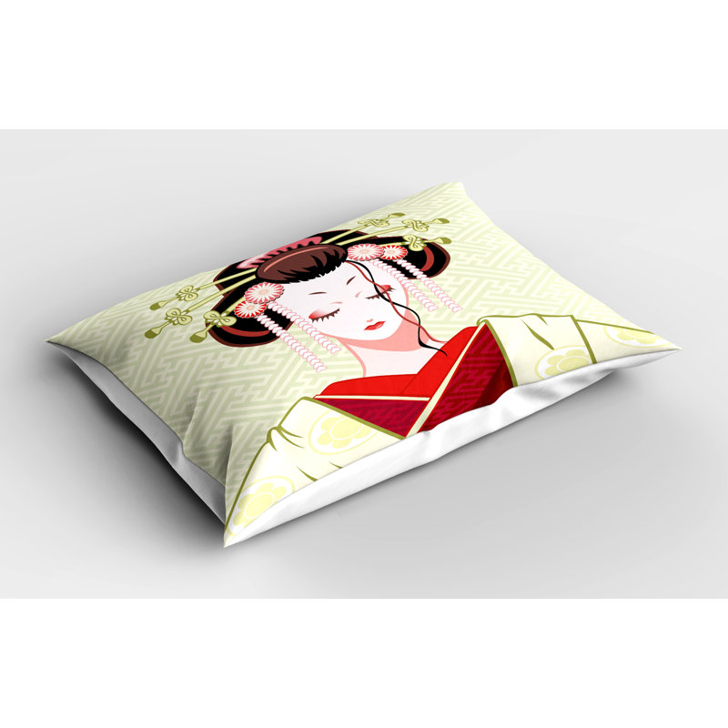 Ensemble de 2 taies décoratives japonaises Ambesonne Geisha, H 20 po x l 30 po
