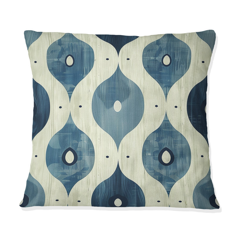 Coussin Blue Ogee, H 18 po x l 18 po