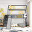 Lit mezzanine simple avec deux tiroirs et glissade, lit maison avec glissade, gris (ancien SKU: LT000130AAE)