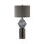 Corette 83cm Table Lamp with Glass Base for Living Room , Bedside Buffet Lamp with Linen Shade