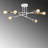 Glamorous Black Metal Chandelier, 26.0 x 26.0 x 10.6 Inches | 6 x E27 Sockets (Max 40W) | Elegant Modern Design, Perfect for Living Room & Dining Area, Sturdy Construction, IP20 Rated, Base Plate: 4.7 Inches Diameter-728166811