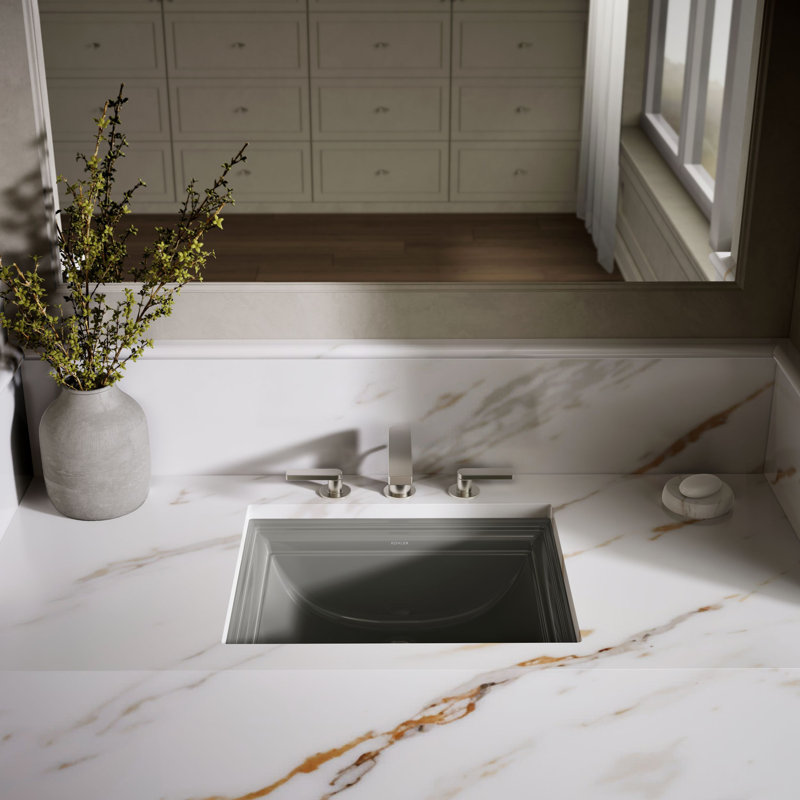Memoirs® Vitreous China Rectangular Undermount Bathroom Sink with Overflow, Sandbar