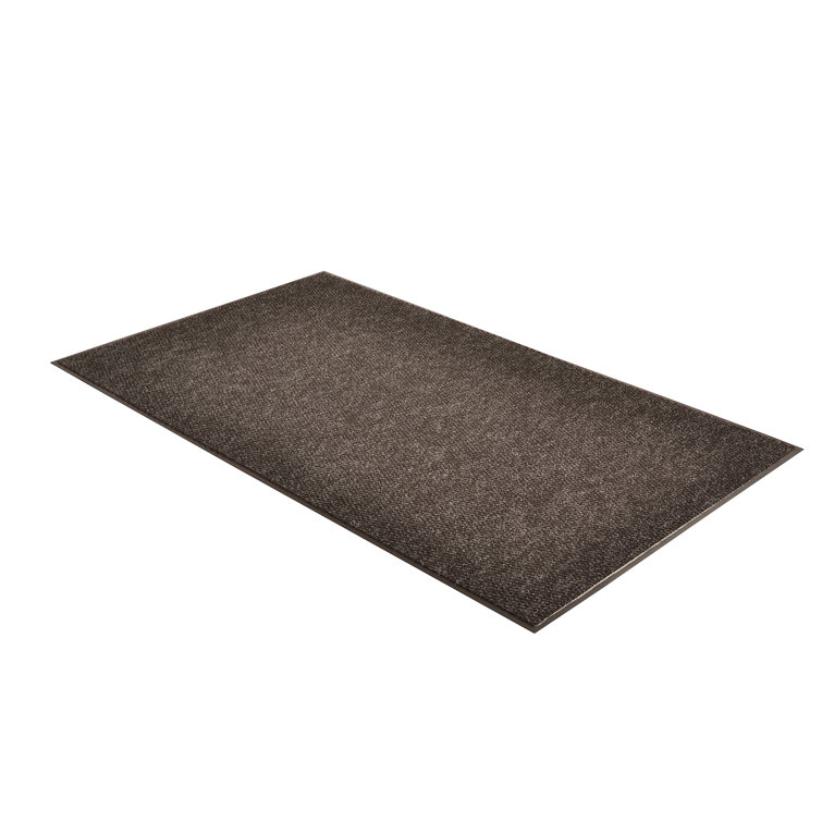 Polynib Solid Indoor Only Door Mat Symple Stuff Color: Charcoal, Mat Size: Rectangle 4' x 8
