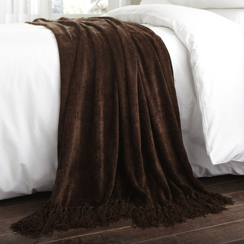 Nestor Hand Woven Throw Blanket, Chocolate