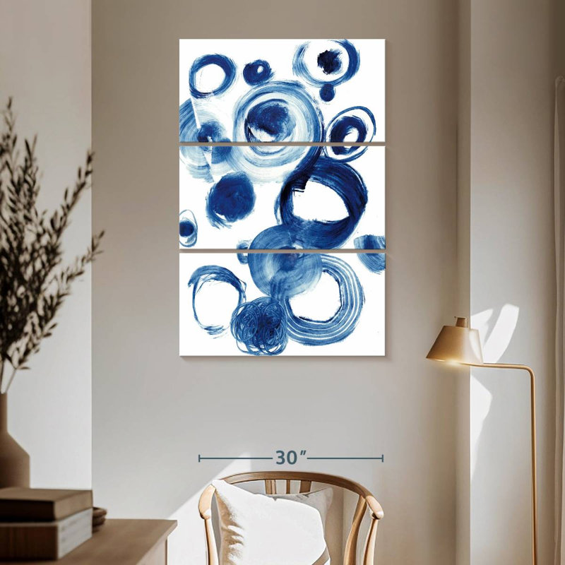 Avery Blue Circle Study IV, 65" H x 42" W