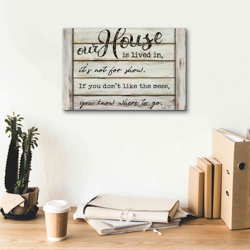 Gainesboro «Our House Is Lived In» par Cindy Jacobs, H 12 po x l 18 po x P 0,75 po