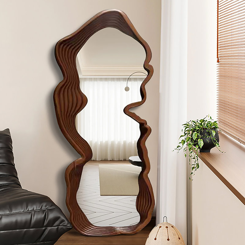 Miroir pleine grandeur de style français à fixation murale, 62,99 po x 23,62 po