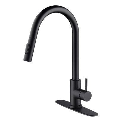 Matte Black Stainless Steel Touch Kitchen Faucet With Pull-Down , 360-Degree Rotatable Spray Head For Sink Thorough Cleanse, , Corrosion And Rust , Single Handle Water Temperature Flow Regulating