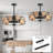 19.6In Caged Ceiling Fan With Light,Boho Rattan Flush Mount Ceiling Fan,Fandelier Ceiling Fan With Remote,Farmhouse Fan Lights Ceiling Fixtures For Kitchen, Bedroom(6 Speed, Timing)-Black