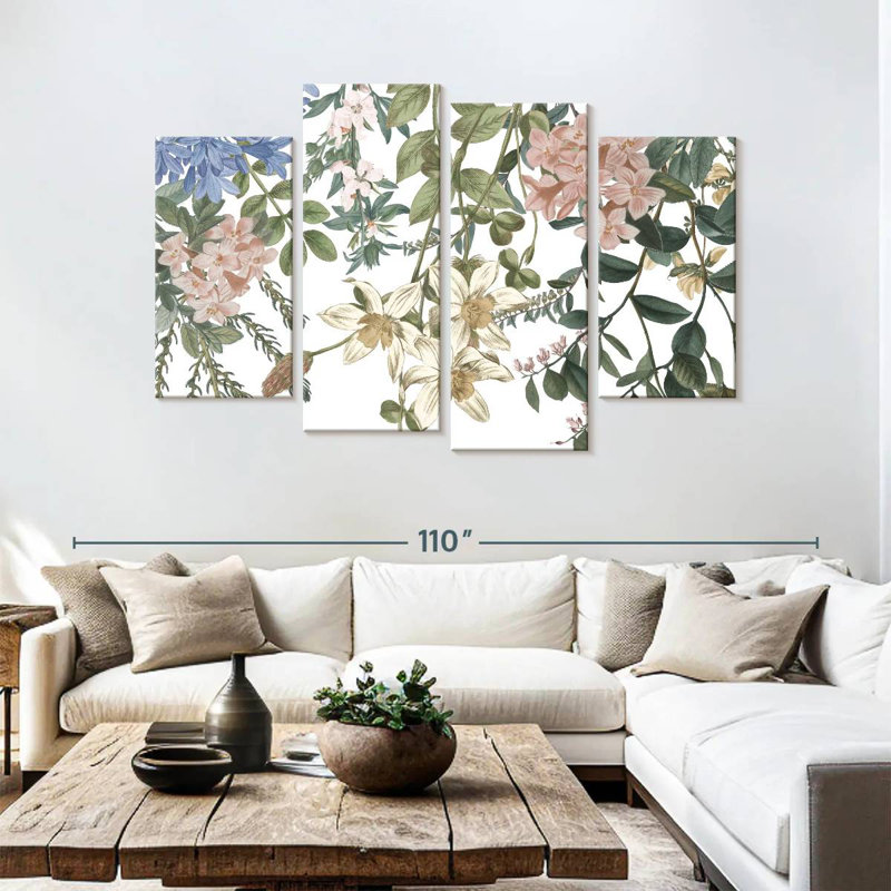 Harnek floral suspendu II, H 54 po x l 84 po