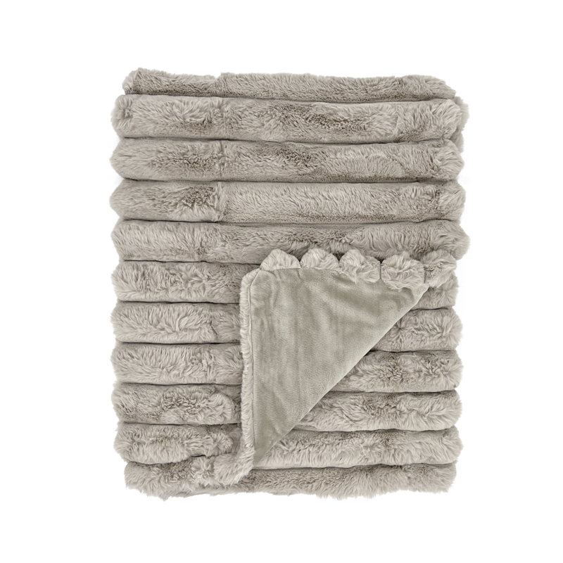 Mulliken Polyester Throw, Beige Gray