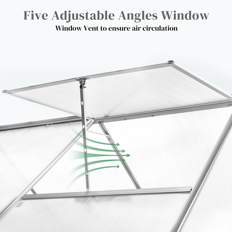 6.2ft. W x 8.2ft. D Hobby Greenhouse, Silver