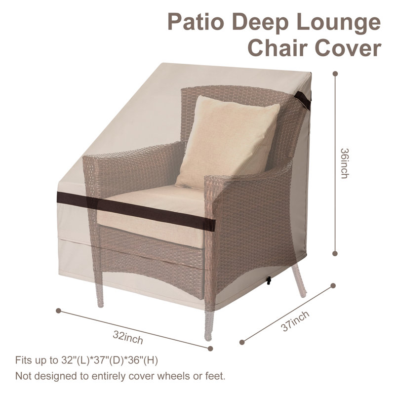 Patio Chair Cover 2pcs/set, 36"H x 32"W x 37"D