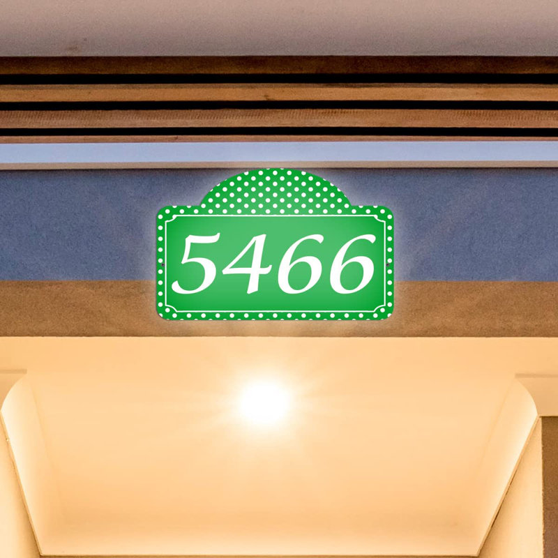 Plaque d'adresse sur 1 ligne, Vert, Oui