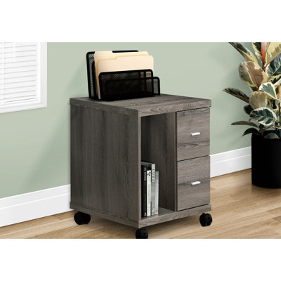 Classeur à roulettes pour bureau Workplace - Support de bureau stratifié taupe et métal