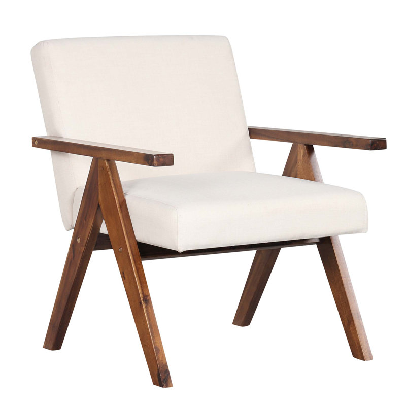 Lacora Upholstered Armchair, Beige Linen