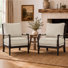 Fauteuil de style campagnard 2 pièces 2 pièces, avec structure et siège en bois massif