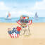«Summer Paws Patriotic IV» par Beth Grove - reproduction d'art sur toile tendue-1435790192-1425543277-1425543272