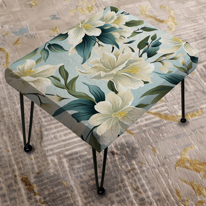 Coastal Neutrals Tropical Motif II - Repose-pieds rectangulaire tropical