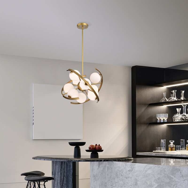 Luminaire suspendu sphérique Spoutnik à 9 lumières