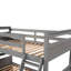 Lit simple superposé au-dessus d'un lit double, gris