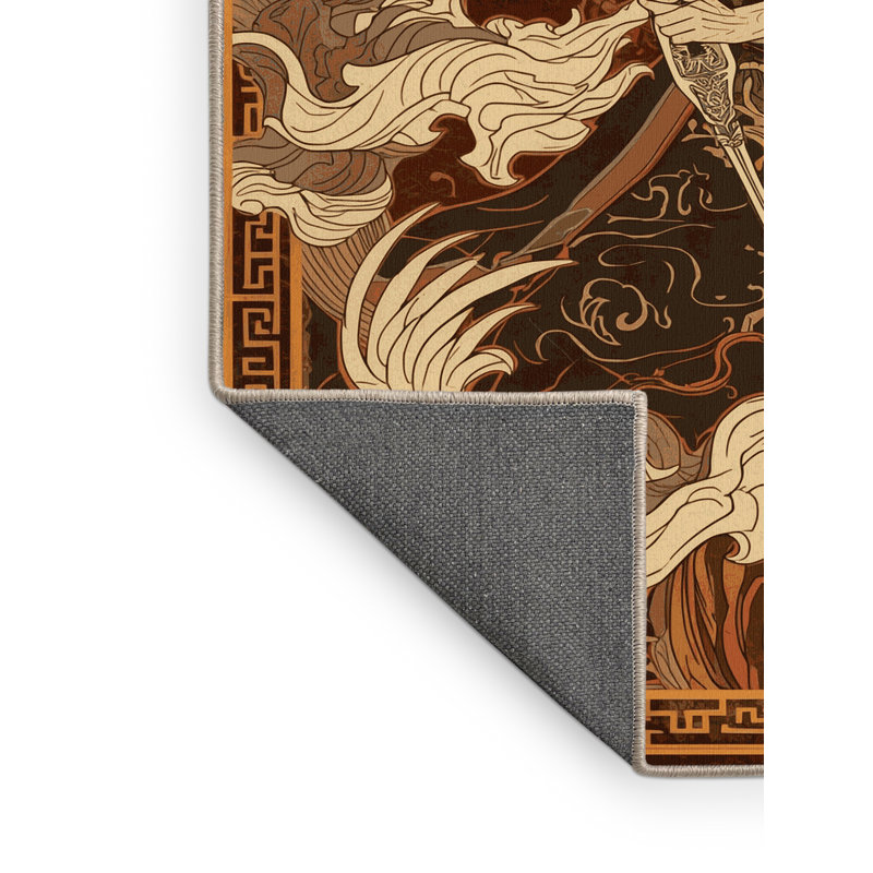 Tapis oriental moelleux doux et doux en tissu Duret Demon Slayer Archetype, 6 X 9
