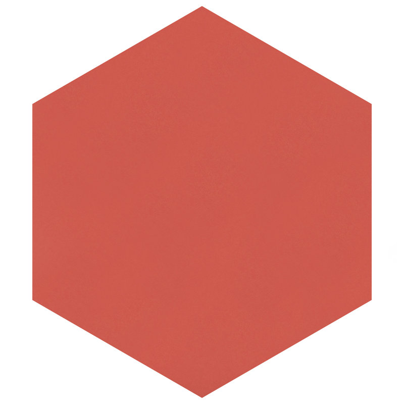 Textile Hex 9" x 10" Porcelain Wall & Floor Tile, Red