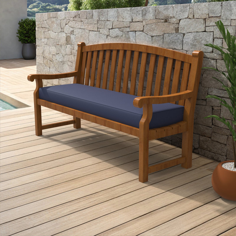 52 Inch Outdoor Bench Cushion, 5" High Density Foam, Navy Blue