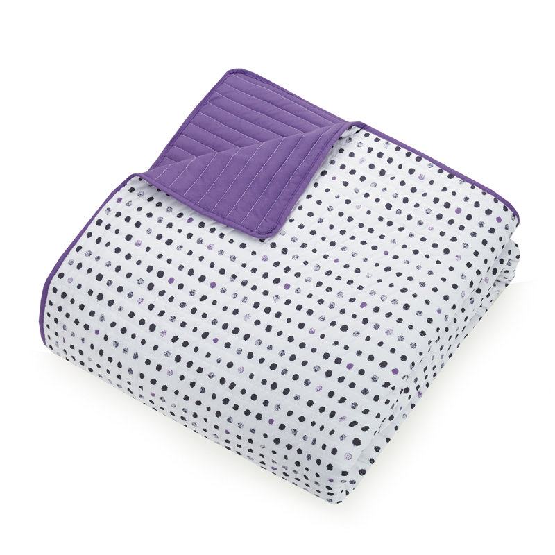 Full Purple Reversible Microfiber Girls' Quilt Set