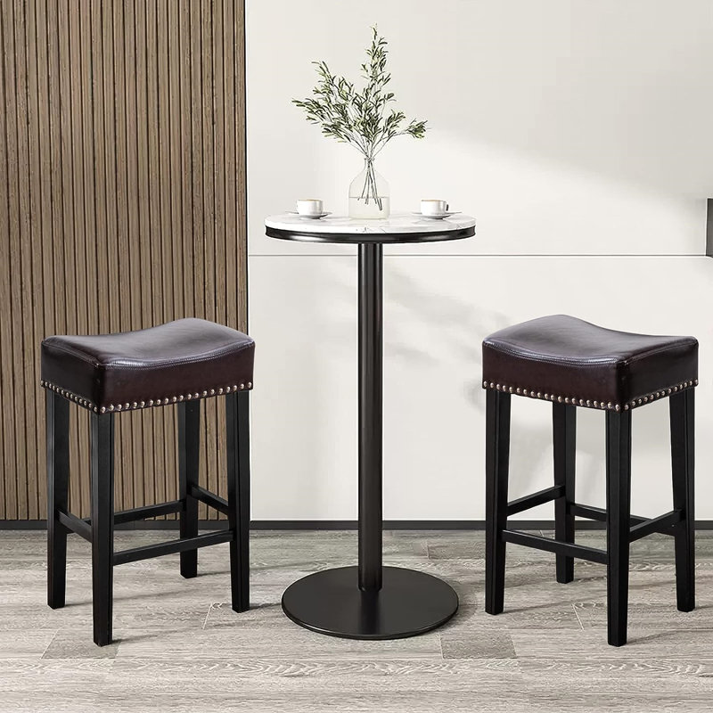 Tabouret de comptoir 26 po, Noir, Brun