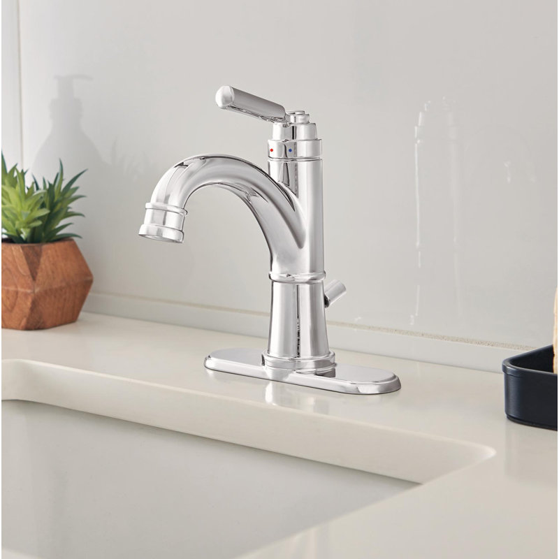 Robinet de salle de bain monotrou avec drain Westchester, Chrome chrome