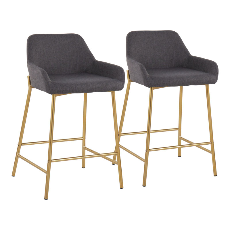 Tabouret 30 ", Tabouret de comptoir (siège d'une hauteur de 24,5, Noir, Mélange de polyester gris anthracite