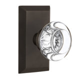 Studio Plate with Round Clear Crystal Door Knob