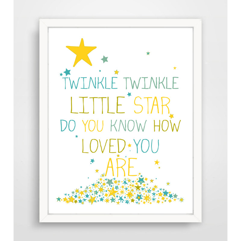 «Twinkle Twinkle Little Star», impression sur papier, H 20 po x l 16 po