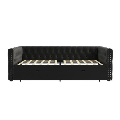 Upholstered Tufted Daybed, Full Daybed With Twin Trundle -  Everly Quinn, B543CBA66D7141B7AECD064B54D2242A