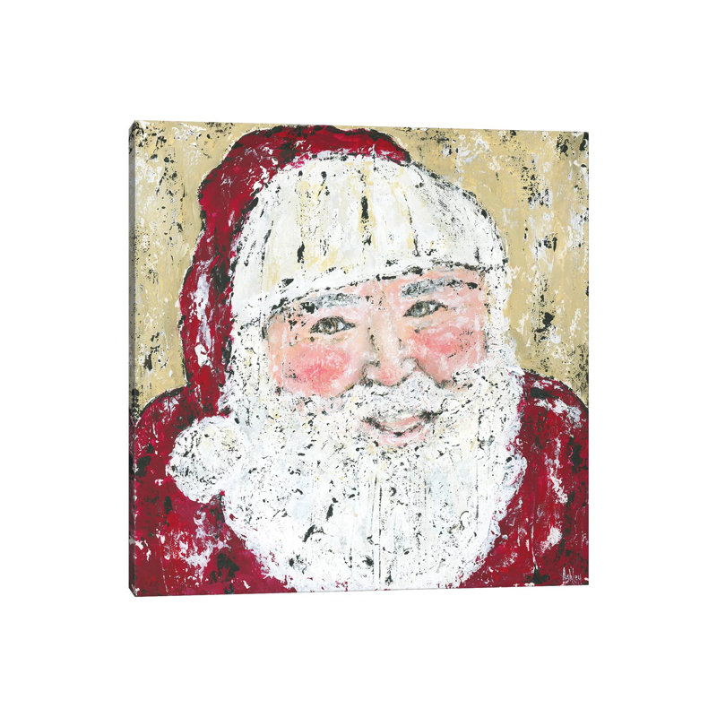 Jolly Santa by Ashley Bradley - Print on Canvas, Wrapped Canvas, 30.48 cm H x 30.48 cm W
