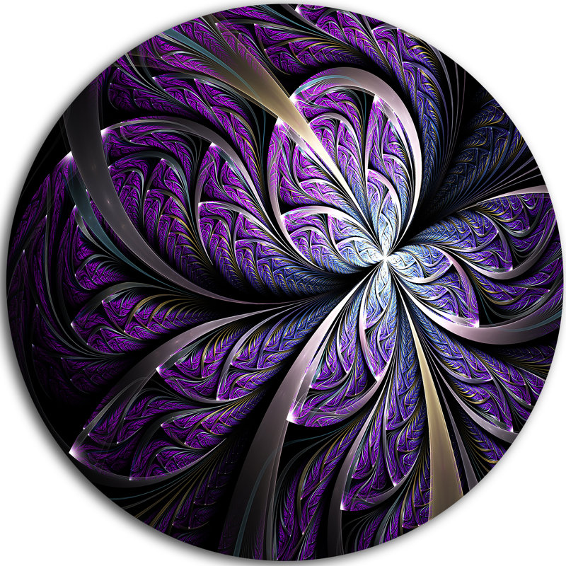 « scintillant mauve fractal fleur », impression sur métal, H 23 po x l 23 po x p 1 po