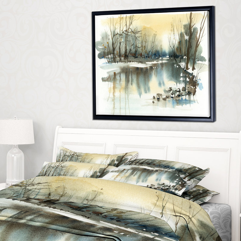 « rivière », reproduction sur toile tendue encadrée, H 30 po x l 40 po x P 1,5 po