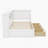 L-Shaped Bed Frame with Drawer and and Bookcase,Corner Bed Wooden Captain Bed-1373587487