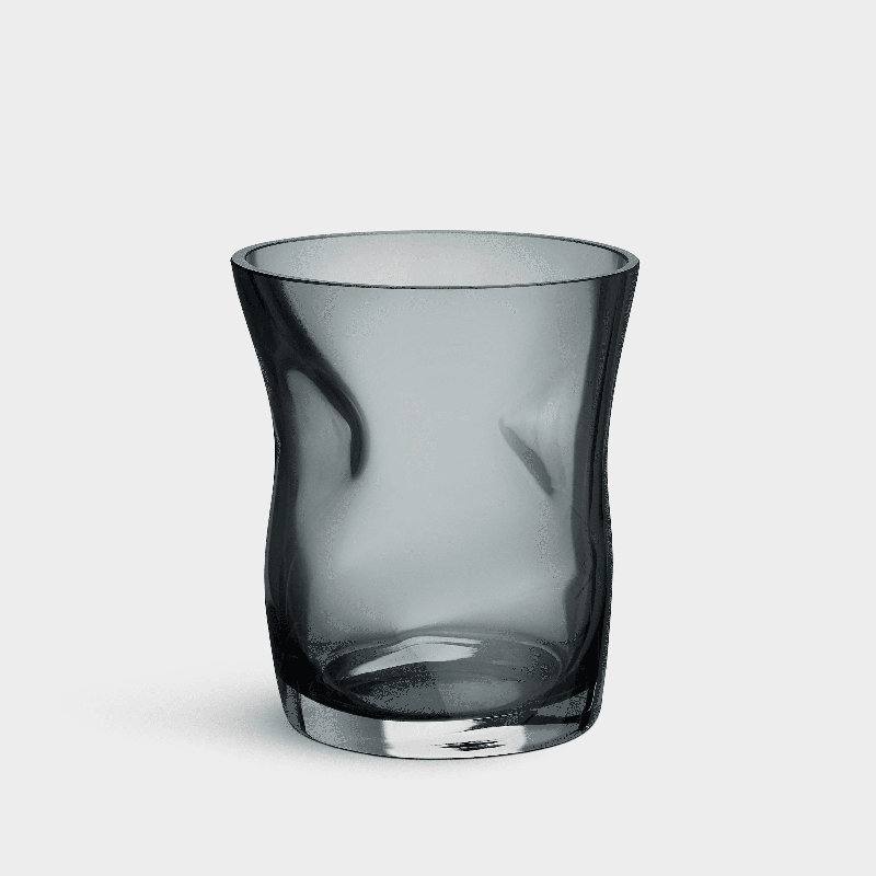 Squeeze Handmade Glass Table Vase, Blue/Gray