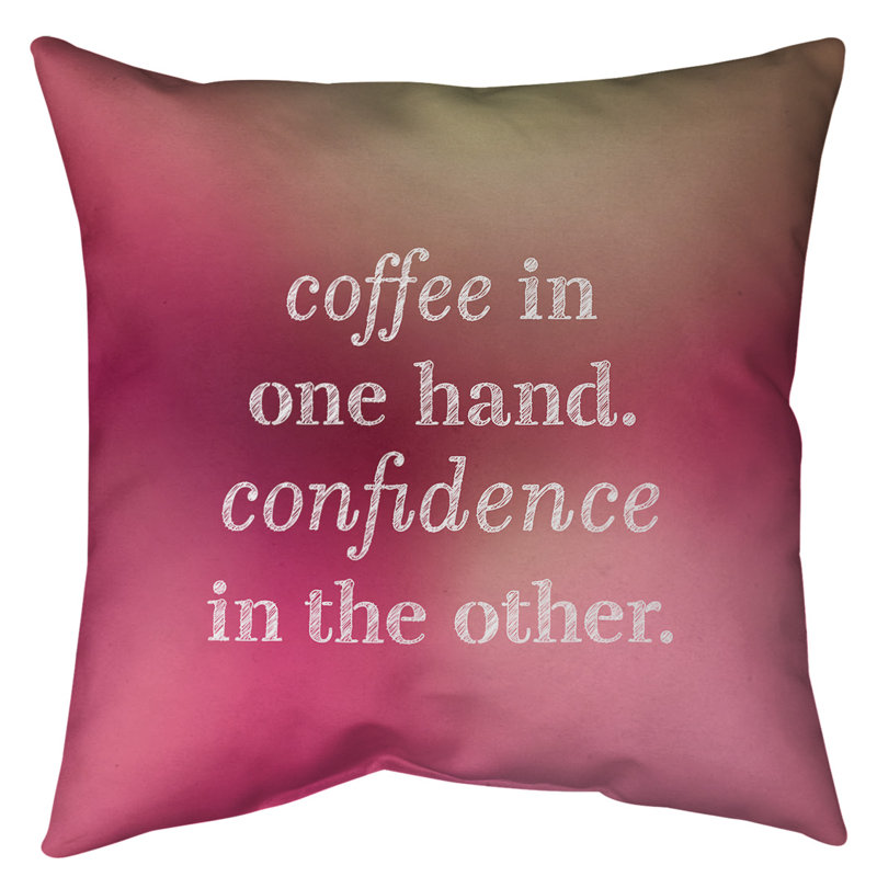 Coussin de sol café & confidence, H 28 po x l 28 po, Lueur rose