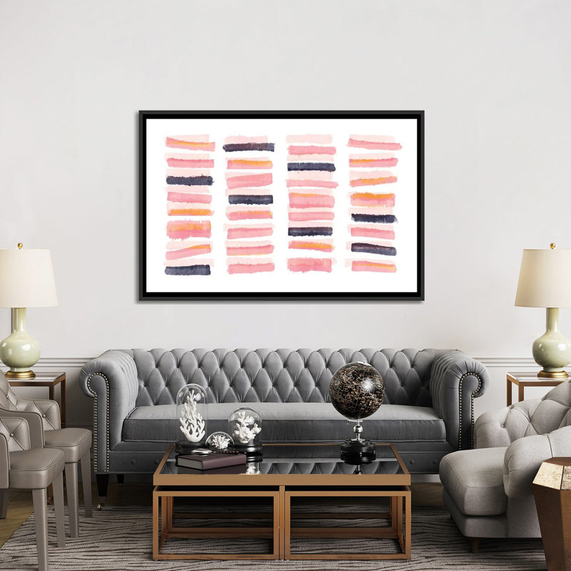 « latts », reproduction sur toile, H 32 po x l 48 po x P 1,5 po, Toile avec cadre flottant noir, Pas de tapis